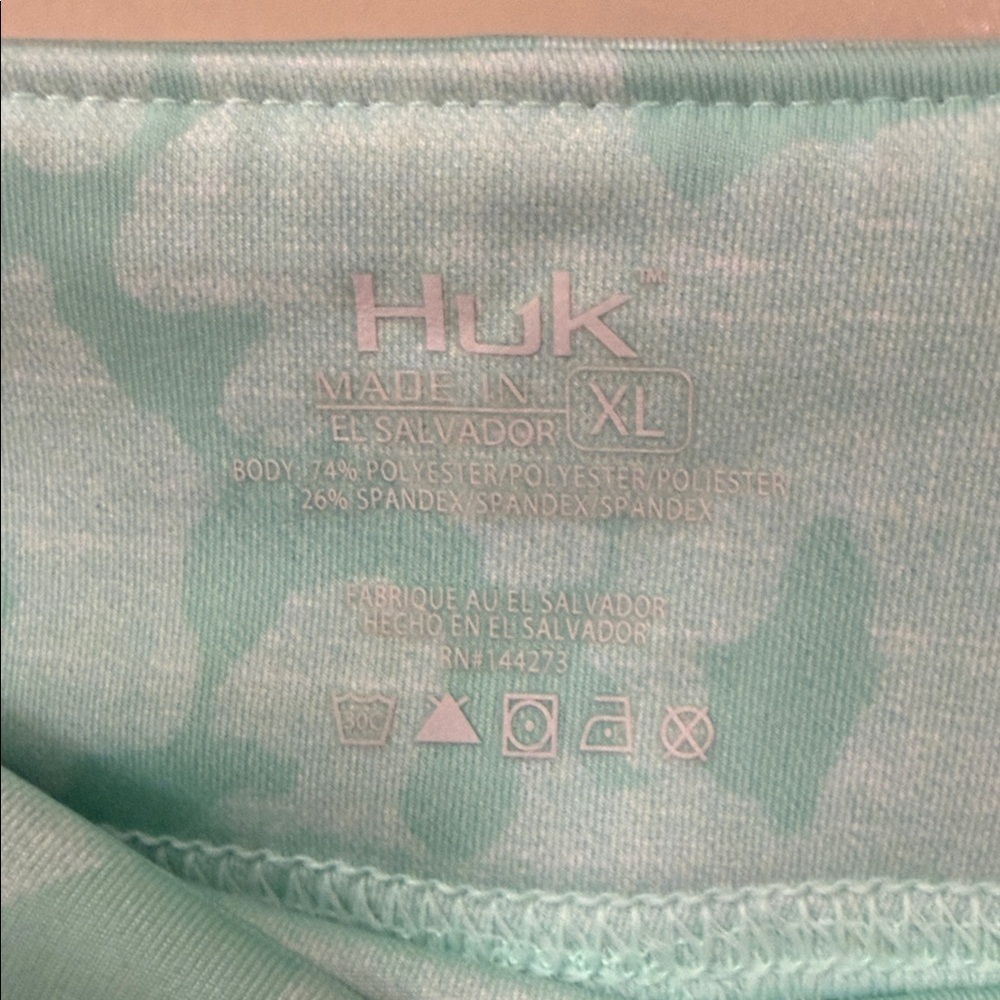 Women's Huk Reel On Performance Leggings Green Size XLarge - Picture 5 of 9